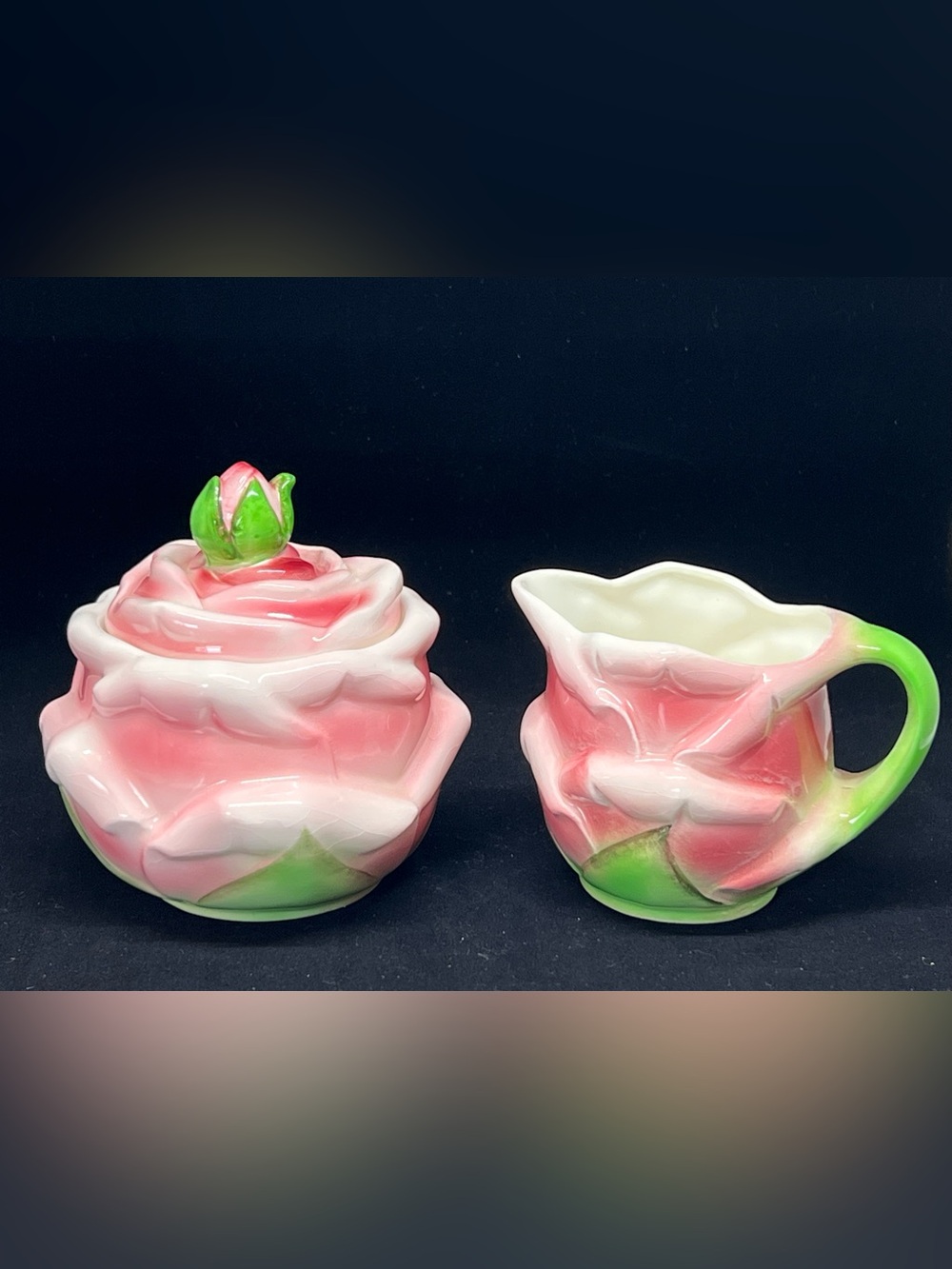 Vintage PY Countess Rose Creamer and Sugar Set